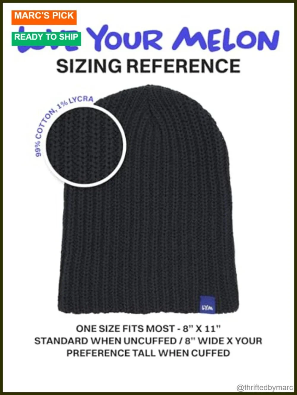 Unisex Cotton Knit Beanie Hat - Breathable Lightweight Cuffed or Slouchy Fit